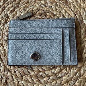 NWT Kate Spade Kayla Large Leather Card Holder in Mountain Gray